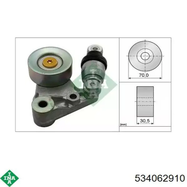 534 0629 10 INA tensor de correa, correa poli v