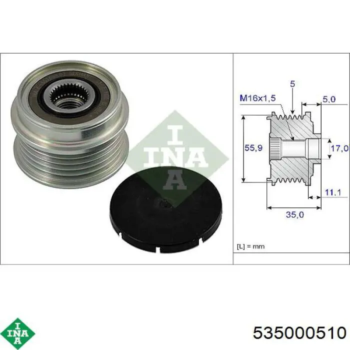 Comprar 535000510 INA Rueda libre del alternador