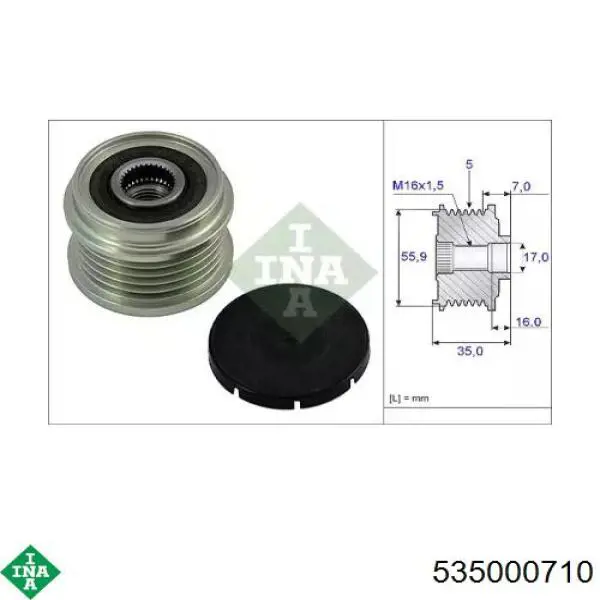 Comprar 535000710 INA Rueda libre del alternador