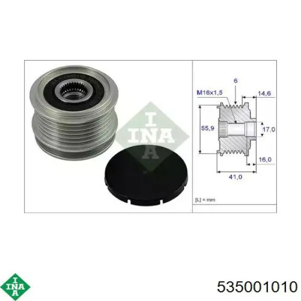Comprar 535001010 INA Rueda libre del alternador