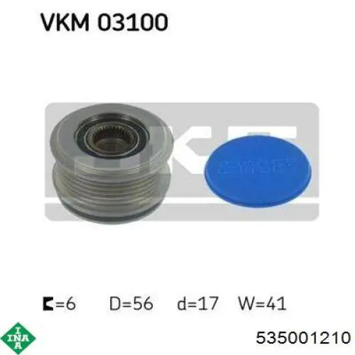 Polea alternador 535001210 INA