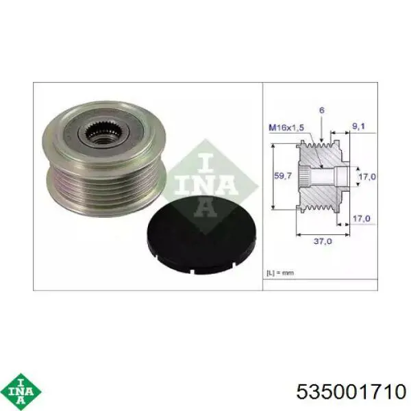 Polea rueda libre INA 535001710 precio, desde 74,06 EUR