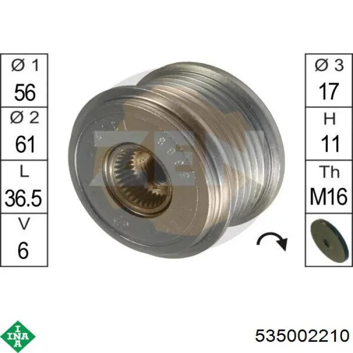 Polea rueda libre INA 535002210 precio, desde 32,50 EUR