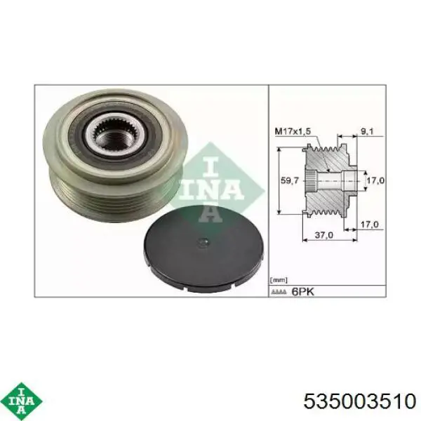 Comprar 535003510 INA Rueda libre del alternador