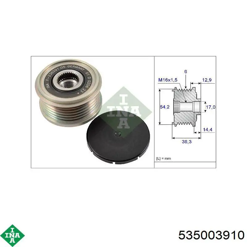 Polea rueda libre INA 535003910 precio, desde 49,71 EUR
