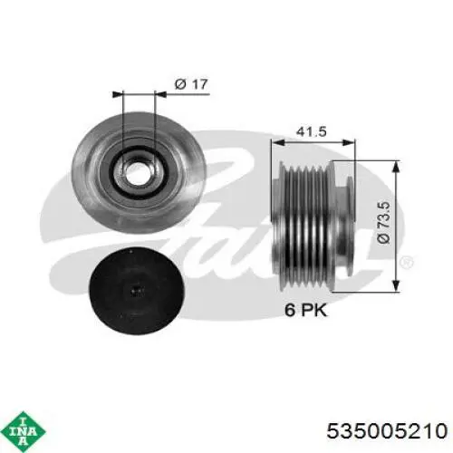 Polea de alternador INA 535005210