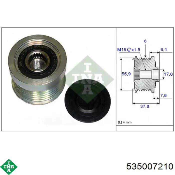 Polea alternador 535007210 INA