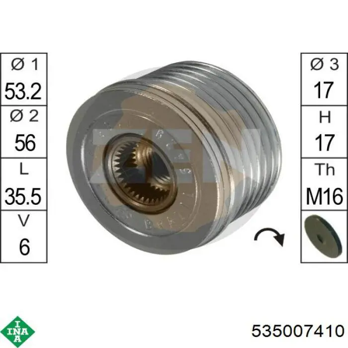 Polea rueda libre INA 535007410 precio, desde 93,04 EUR