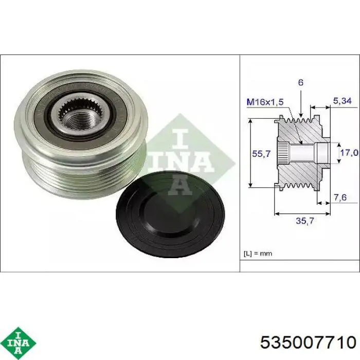 Comprar 535007710 INA Rueda libre del alternador