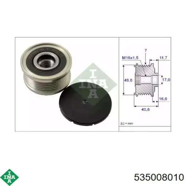 Comprar 535008010 INA Rueda libre del alternador