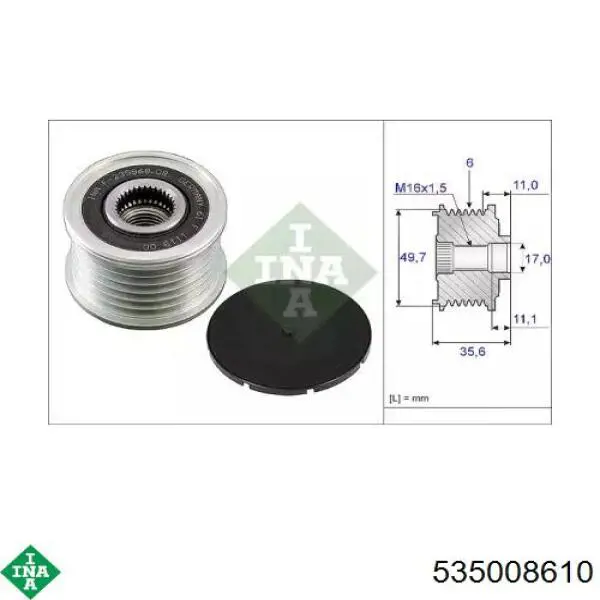 Comprar 535008610 INA Rueda libre del alternador