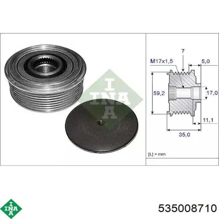 Polea rueda libre INA 535008710 precio, desde 30,51 EUR
