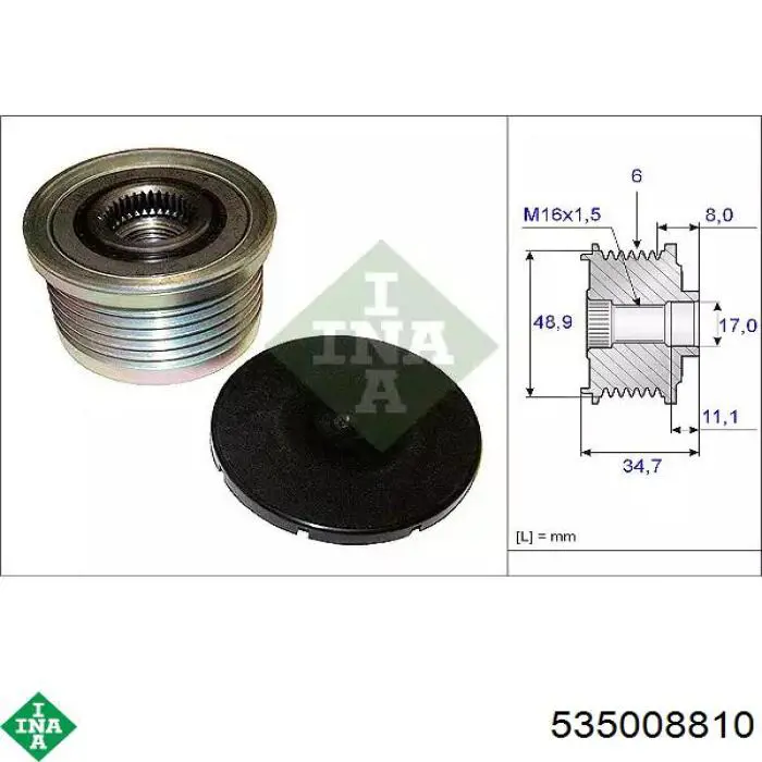 Comprar 535008810 INA Rueda libre del alternador