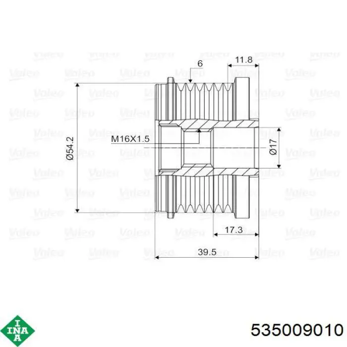 Comprar 535009010 INA Rueda libre del alternador