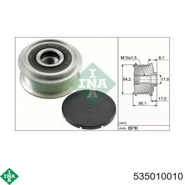 Polea rueda libre INA 535010010 precio, desde 41,42 EUR