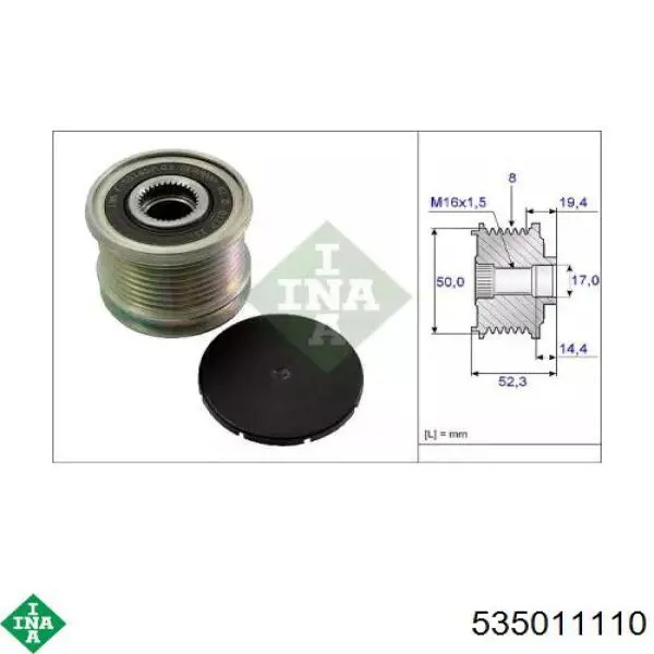 Comprar 535011110 INA Rueda libre del alternador