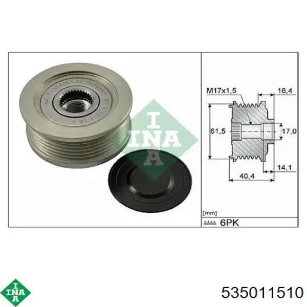 Polea rueda libre INA 535011510 precio, desde 58,08 USD