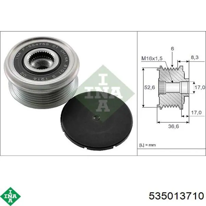 Comprar 535013710 INA Rueda libre del alternador