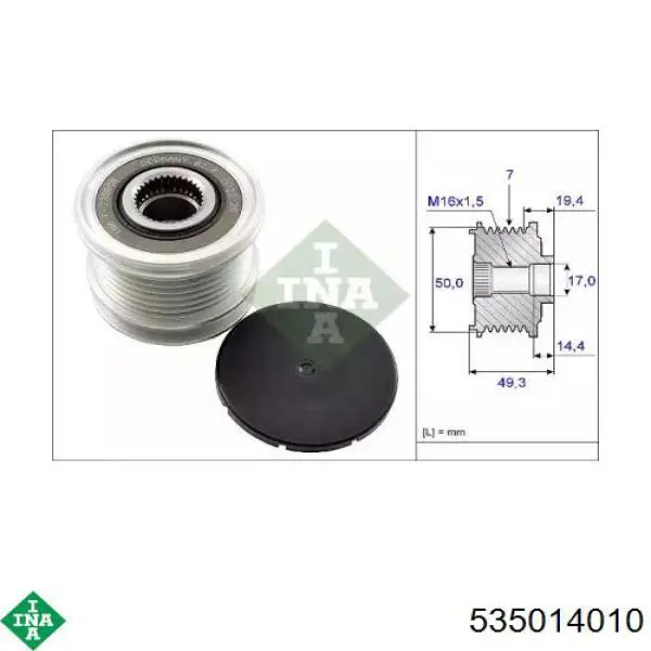Comprar 535014010 INA Rueda libre del alternador