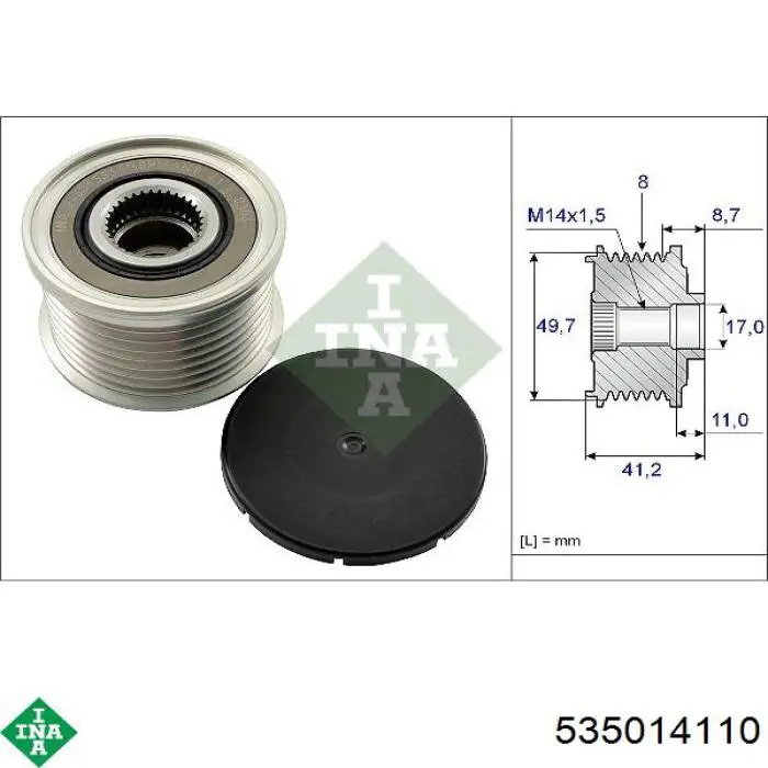 Comprar 535014110 INA Rueda libre del alternador