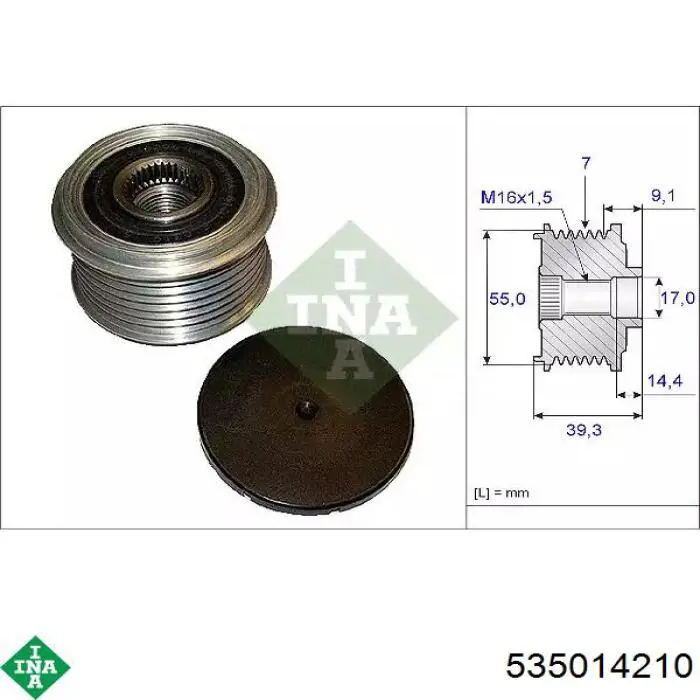 Comprar 535014210 INA Rueda libre del alternador