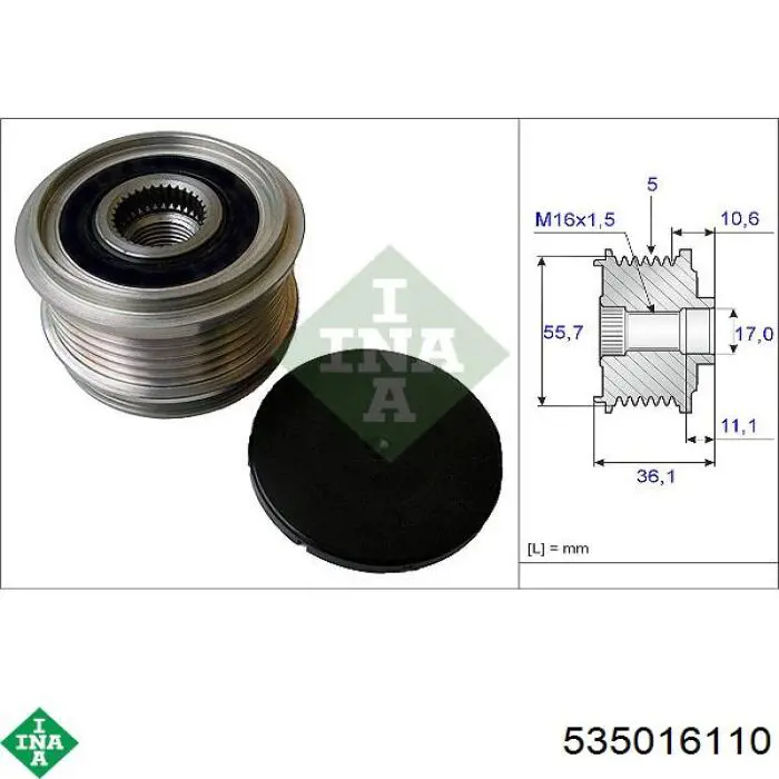 Comprar 535016110 INA Rueda libre del alternador