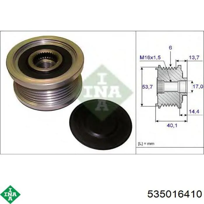 Polea alternador 535016410 INA