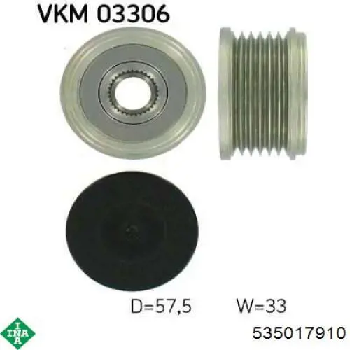 Polea alternador 535017910 INA