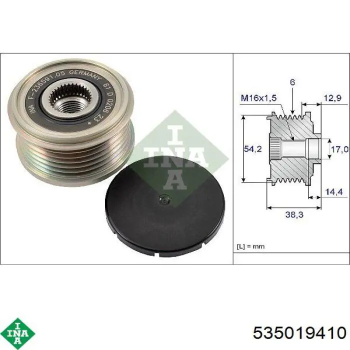 Comprar 535019410 INA Rueda libre del alternador