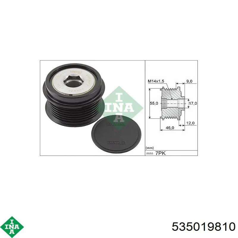 Comprar 535019810 INA Rueda libre del alternador