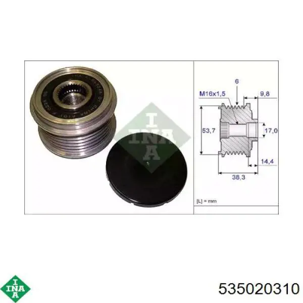 Polea alternador 535020310 INA