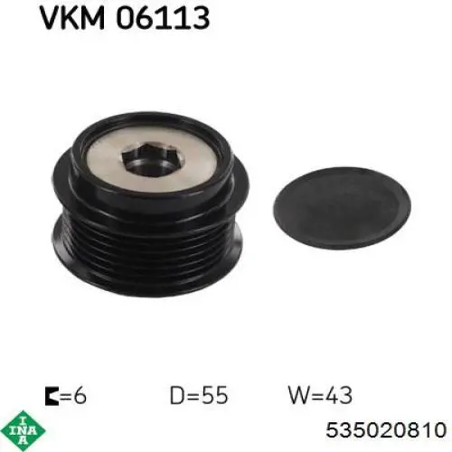 Comprar 535020810 INA Rueda libre del alternador