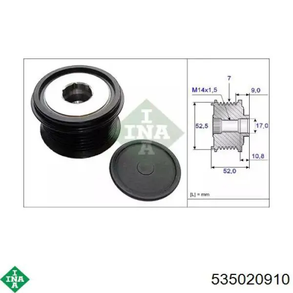 Polea alternador 535020910 INA