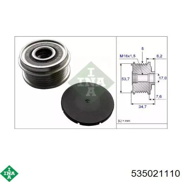 Comprar 535021110 INA Rueda libre del alternador
