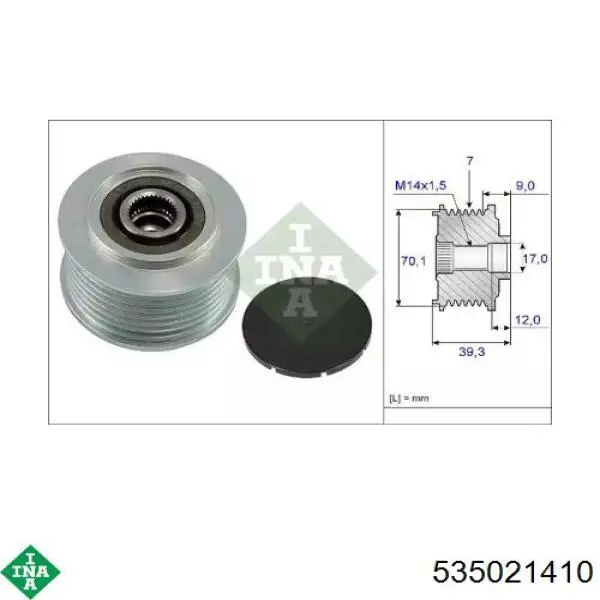 Polea alternador 535021410 INA