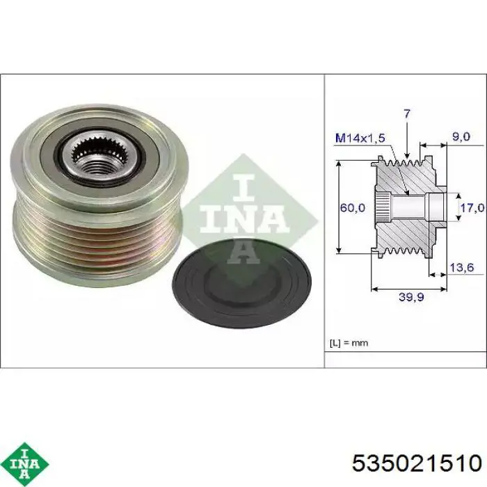 Comprar 535021510 INA Rueda libre del alternador
