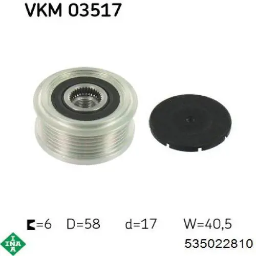 Comprar 535022810 INA Rueda libre del alternador