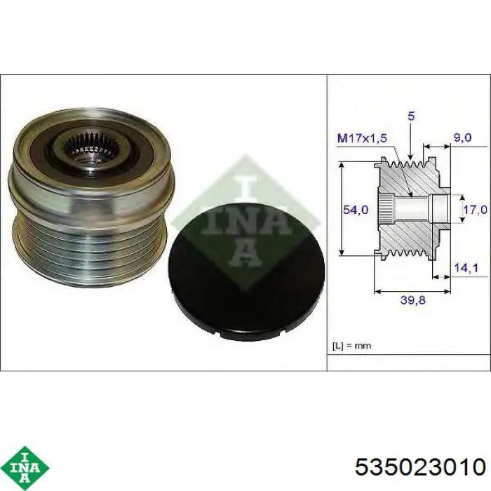 Polea de alternador Meat&Doria 45225