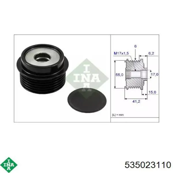 Polea rueda libre INA 535023110 precio, desde 47,54 EUR