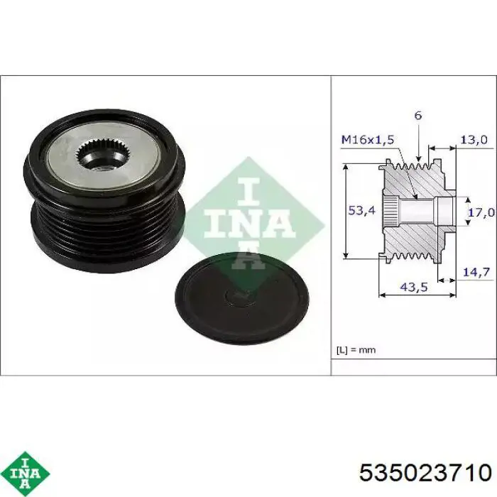 Comprar 535023710 INA Rueda libre del alternador