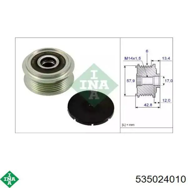 Polea alternador 535024010 INA