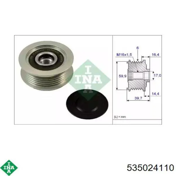 Comprar 535024110 INA Rueda libre del alternador