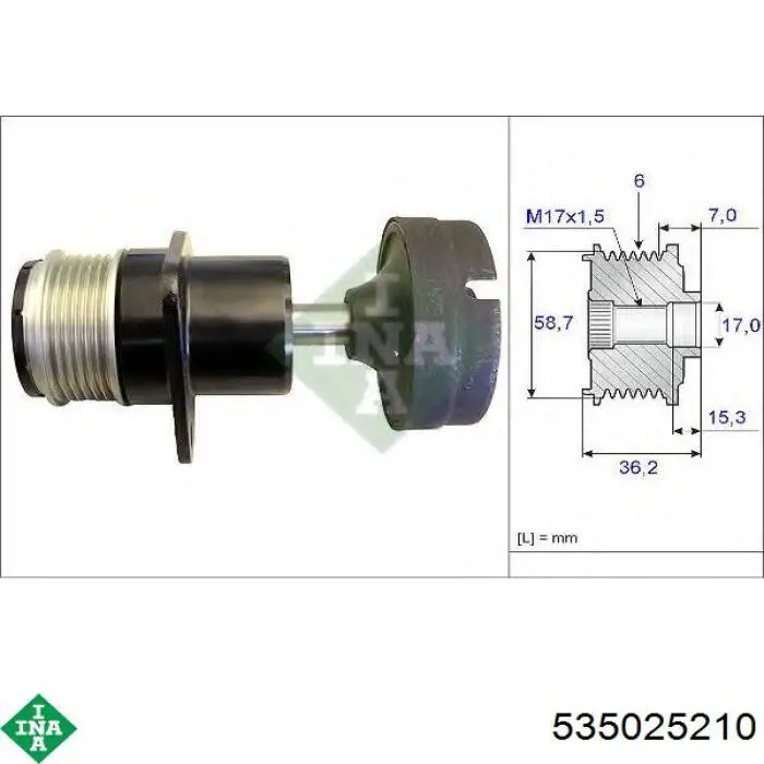 Comprar 535025210 INA Rueda libre del alternador