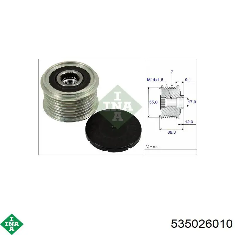 Comprar 535026010 INA Rueda libre del alternador