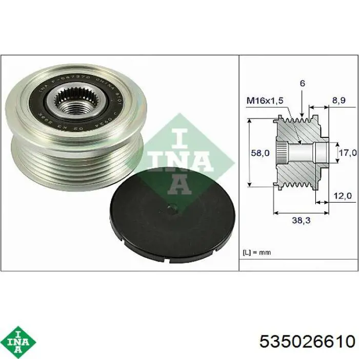 Comprar 3732204330 Hyundai/Kia Rueda libre del alternador