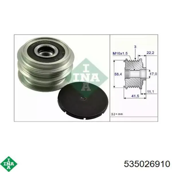 Polea rueda libre INA 535026910 precio, desde 70,61 EUR