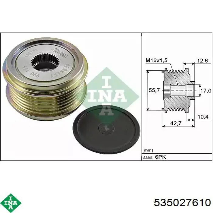 Polea rueda libre INA 535027610 precio, desde 51,47 EUR