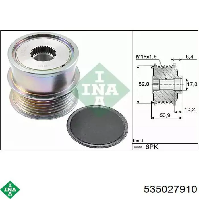 Comprar 535027910 INA Rueda libre del alternador