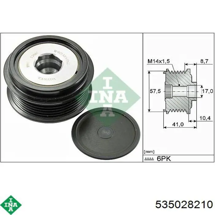 535028210 INA Rueda libre alternador 