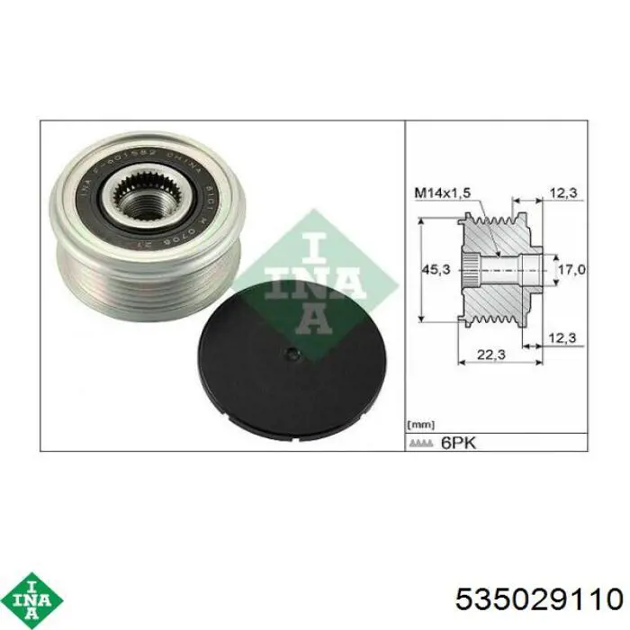 Comprar 535029110 INA Rueda libre del alternador